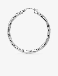 Créoles tube 3mm torsadées argent 925‰ 30 mm SO OR