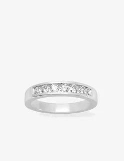Demi-alliance en or blanc 750 ‰ et diamants serti rail 0,50 ct SO OR