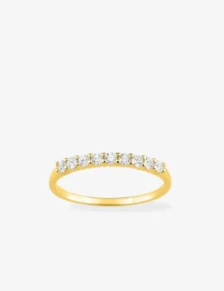 Demi-alliance or jaune 375‰ et oxydes de zirconium 0,26 ct sertis griffes SO OR
