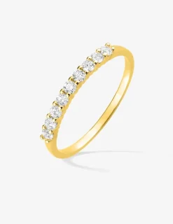 Demi-alliance or jaune 375‰ et oxydes de zirconium 0,26 ct sertis griffes SO OR