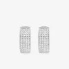 Demi-créoles 10 mm argent 925‰ rhodié et pavage oxydes de zirconium SO OR