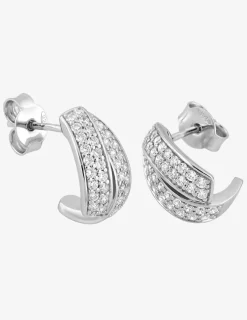 Demi-créoles argent 925 ‰ rhodié avec oxydes de zirconium SO OR