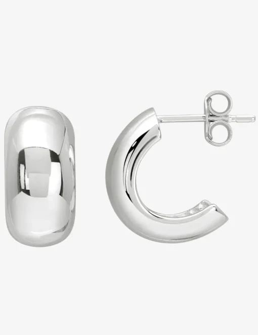 Demi-créoles argent 925‰ rhodié SO OR