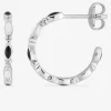 Demi-créoles losanges argent 925‰ rhodié et laque SO OR