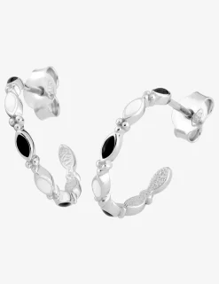 Demi-créoles losanges argent 925‰ rhodié et laque SO OR