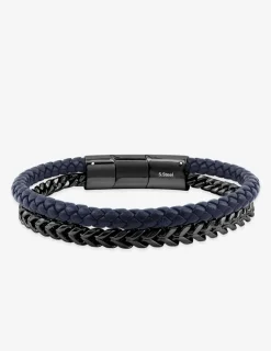 Double bracelet en acier et matière synthétique SO OR