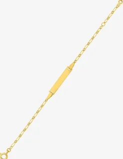 Gourmette bébé chaîne alternée et plaque rectangle plaqué or SO OR