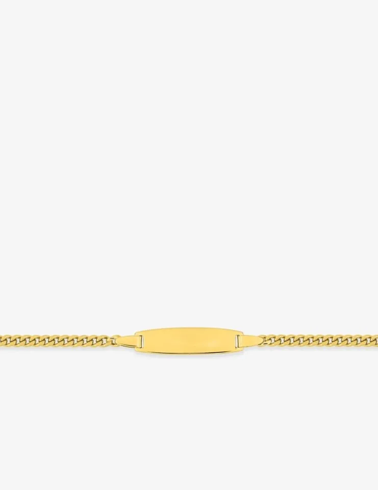 Gourmette bébé chaîne gourmette et plaque ovale plaqué or SO OR