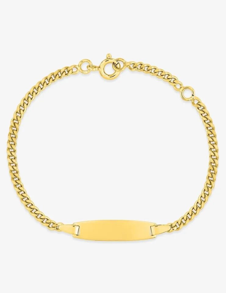 Gourmette bébé chaîne gourmette et plaque ovale plaqué or SO OR