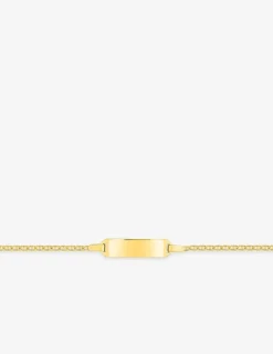 Gourmette bébé chaîne marine et plaque rectangle or jaune 750‰ SO OR