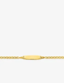 Gourmette bébé chaîne marine et plaque ovale or jaune 750‰ SO OR