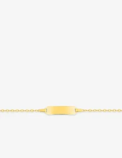 Gourmette bébé maille forçat et plaque rectangle 5 mm or jaune 750‰ SO OR