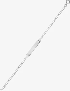 Gourmette bébé or blanc 750 ‰ plaque rectangle SO OR