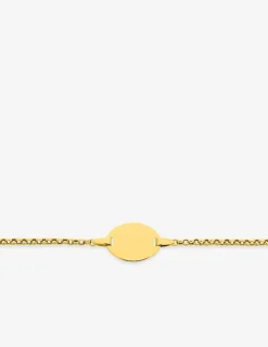 Gourmette bébé or jaune 750 ‰ plaque ovale et chaîne jaseron SO OR