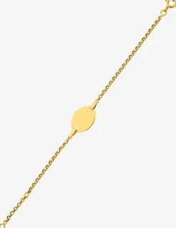 Gourmette bébé or jaune 750 ‰ plaque ovale et chaîne jaseron SO OR