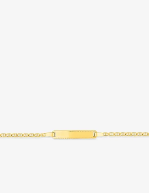 Gourmette bébé or jaune 750 ‰ plaque rectangle SO OR