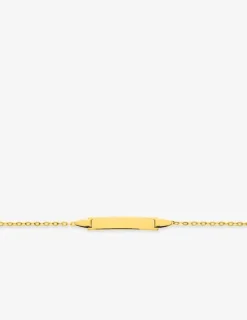 Gourmette bébé or jaune 750 ‰ plaque rectangle chaîne forçat miroir SO OR