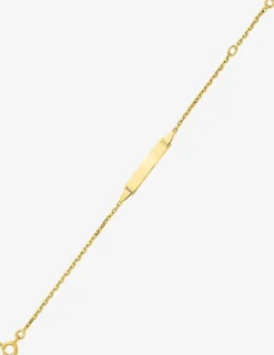 Gourmette bébé or jaune 750 ‰ plaque rectangle chaîne forçat SO OR