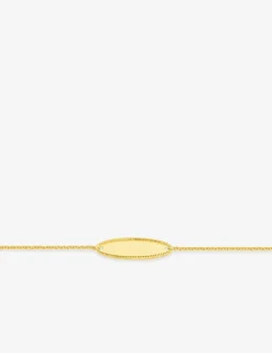 Gourmette bébé or jaune 750‰ plaque ovale avec liseré SO OR