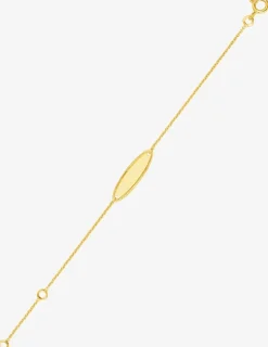 Gourmette bébé or jaune 750‰ plaque ovale avec liseré SO OR