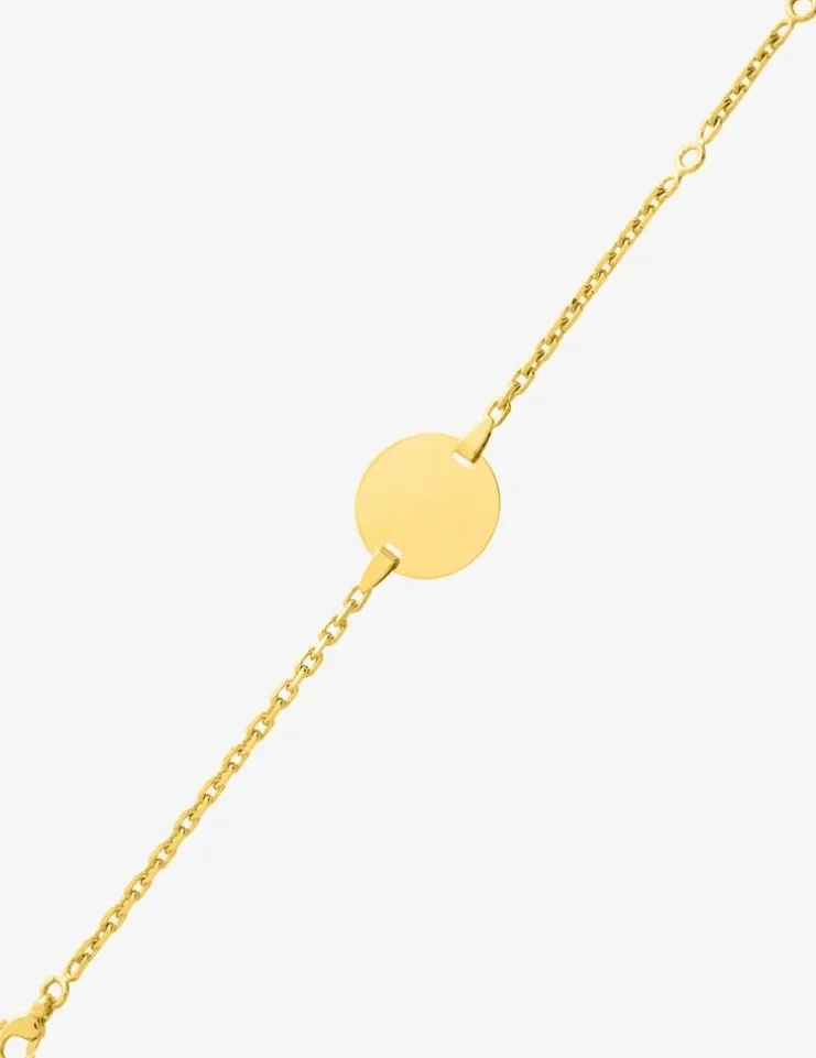 Gourmette bébé or jaune 750‰ plaque ronde SO OR