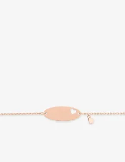 Gourmette bébé or rose 750 ‰ maille forçat plaque fantaisie SO OR