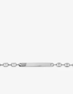 Gourmette identité grain de café en argent 925 ‰ rhodié 18 cm SO OR