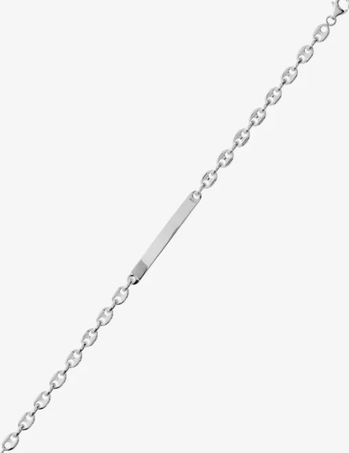 Gourmette identité grain de café en argent 925 ‰ rhodié 18 cm SO OR