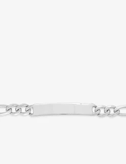 Gourmette identité maille figaro alternée en argent 925 ‰ rhodié 7 mm de largeur SO OR