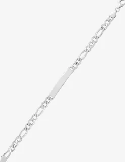 Gourmette identité maille figaro alternée en argent 925 ‰ rhodié 7 mm de largeur SO OR