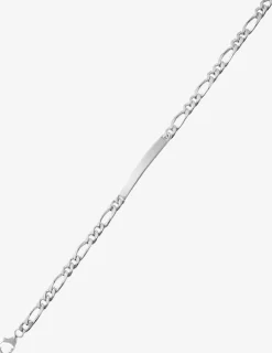 Gourmette maille alternée 1+2 et plaque 4 mm argent 925‰ rhodié SO OR