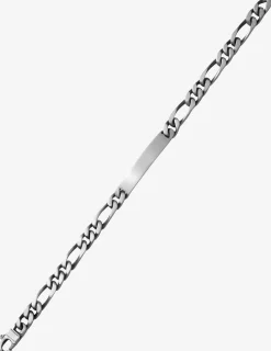 Gourmette maille alternée 1+2 et plaque rectangle 6 mm argent 925‰ vieilli SO OR