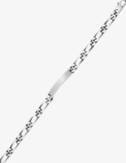 Gourmette maille alternée 1+1 plaque rectangle 6 mm argent 925‰ vieilli SO OR