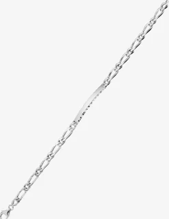 Gourmette maille alternée 1+1 et plaque fantaisie 4 mm argent 925‰ rhodié SO OR