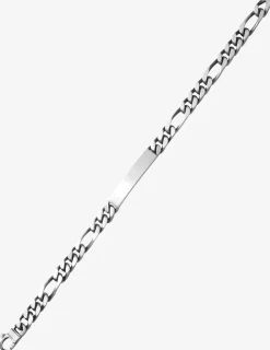 Gourmette maille alternée 1+3 et plaque rectangle 6 mm argent 925‰ vieilli SO OR