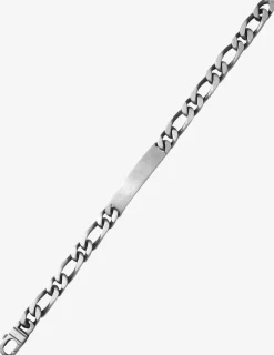 Gourmette maille alternée 1+1 et plaque rectangle 8 mm argent 925‰ vieilli SO OR
