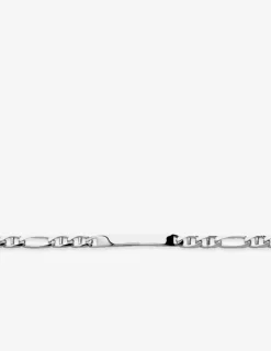 Gourmette maille marine et plaque rectangle 5 mm argent 925‰ rhodié SO OR