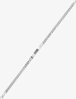 Gourmette plaque fantaisie 4 mm argent 925‰ rhodié SO OR