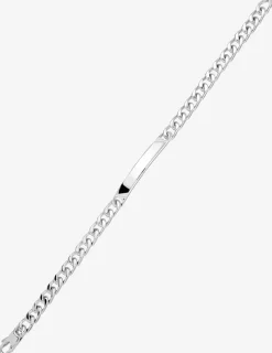 Gourmette plaque fantaisie rectangle 5 mm argent 925‰ rhodié SO OR