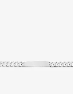 Gourmette plaque rectangle 8 mm argent 925‰ rhodié SO OR