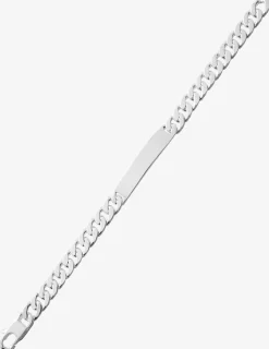 Gourmette plaque rectangle 8 mm argent 925‰ rhodié SO OR