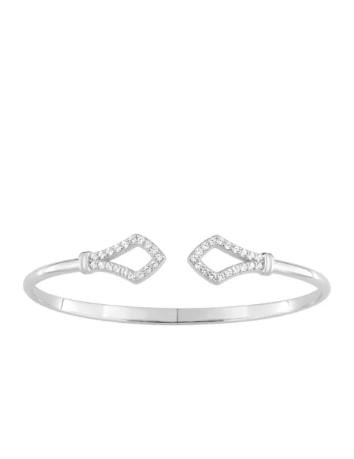 Jonc en argent 925 ‰ rhodié et oxydes de zirconium SO OR