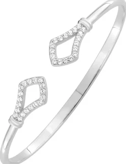 Jonc en argent 925 ‰ rhodié et oxydes de zirconium SO OR