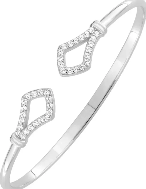 Jonc en argent 925 ‰ rhodié et oxydes de zirconium SO OR