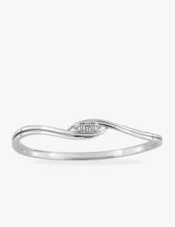 Jonc fantaisie ouvrant en argent 925 ‰ rhodié et oxyde de zirconium SO OR