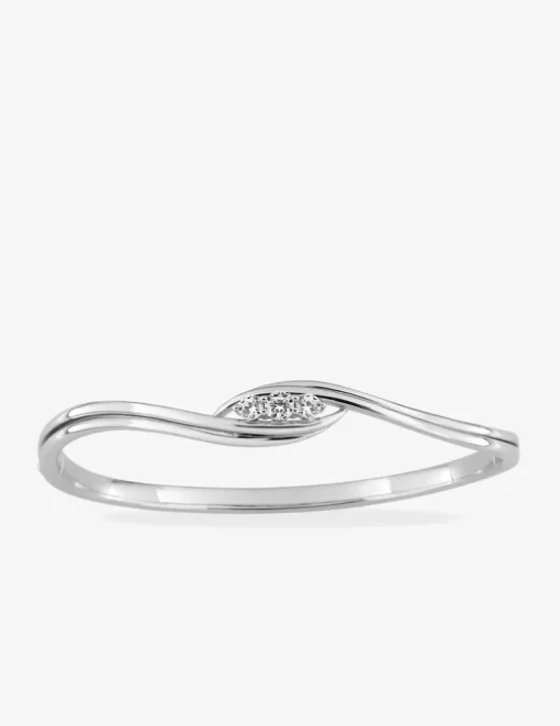 Jonc fantaisie ouvrant en argent 925 ‰ rhodié et oxyde de zirconium SO OR