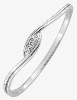 Jonc fantaisie ouvrant en argent 925 ‰ rhodié et oxyde de zirconium SO OR