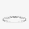 Jonc ouvert argent 925 ‰ rhodié avec motif quadrillage SO OR