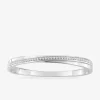 Jonc ouvrant argent 925 ‰ rhodié et ligne d'oxyde de zirconium SO OR
