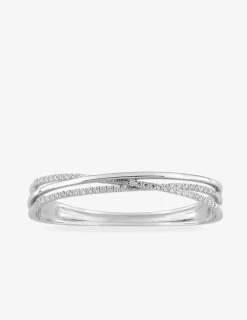 Jonc ouvrant argent 925 ‰ rhodié et oxyde de zirconium SO OR